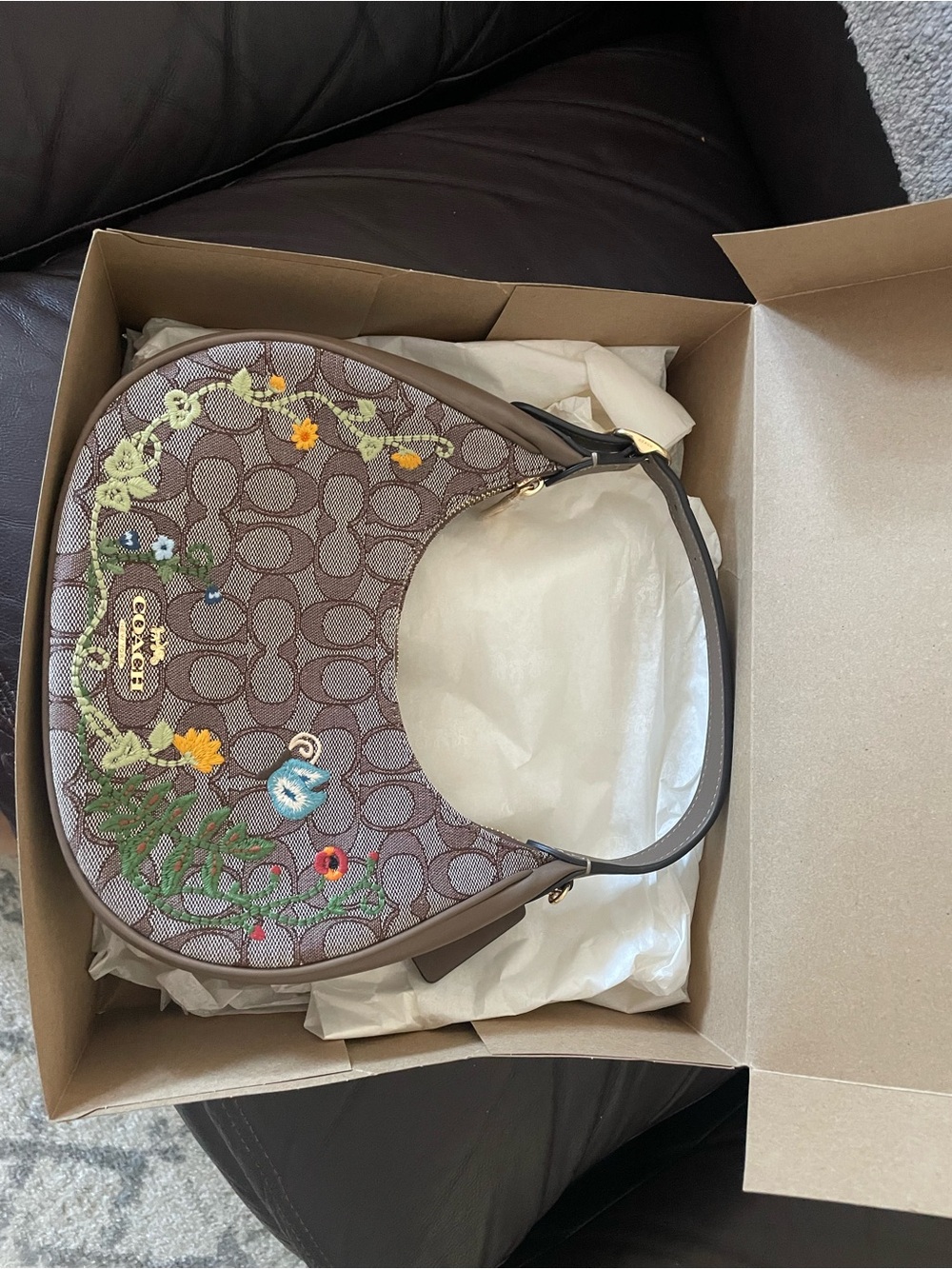 Coach Emily Signature Floral Embroidered Bag